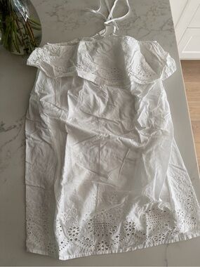 ASOS White Eyelet Strapless Dress